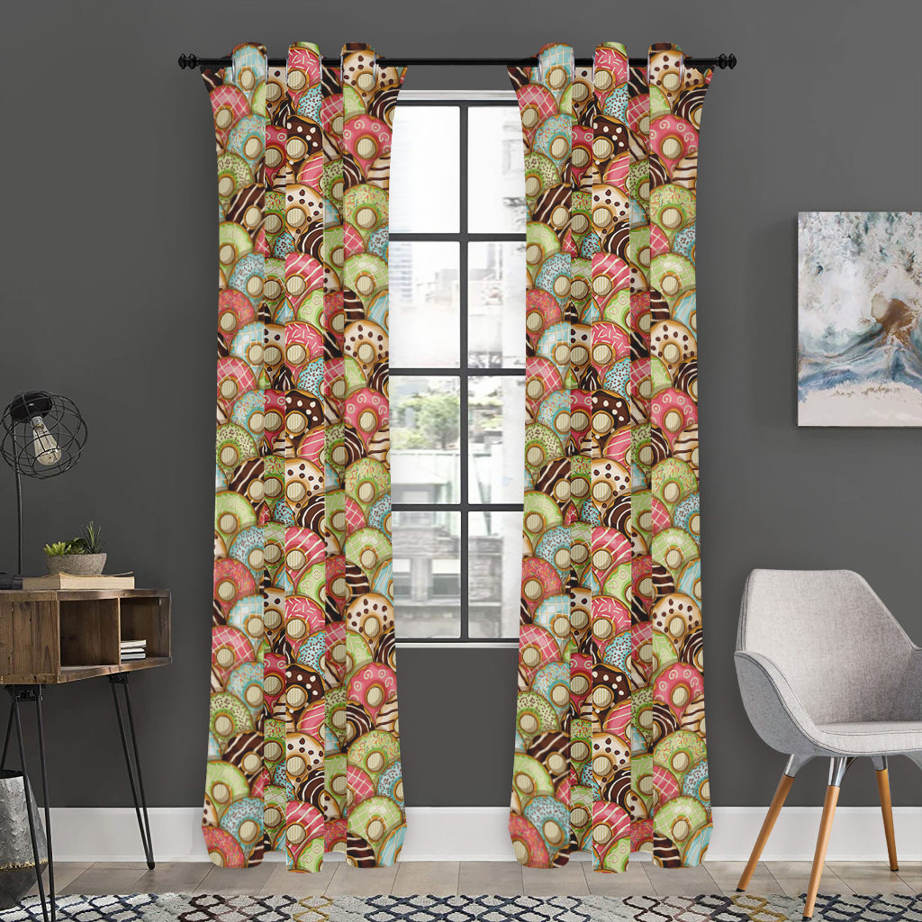 Donuts Pattern Print Curtain