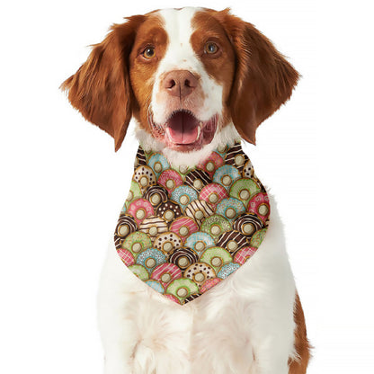 Donuts Pattern Print Dog Bandana