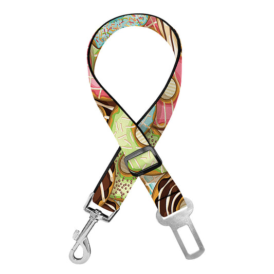 Donuts Pattern Print Dog Seat Belt