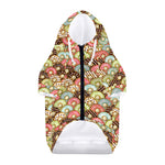 Donuts Pattern Print Dog Zip Up Hoodie