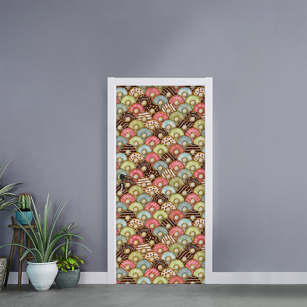 Donuts Pattern Print Door Sticker