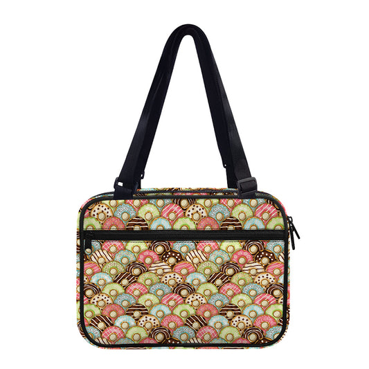 Donuts Pattern Print Double Strap Bible Bag