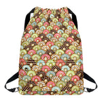 Donuts Pattern Print Drawstring Backpack