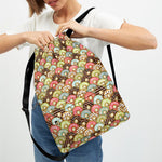 Donuts Pattern Print Drawstring Backpack