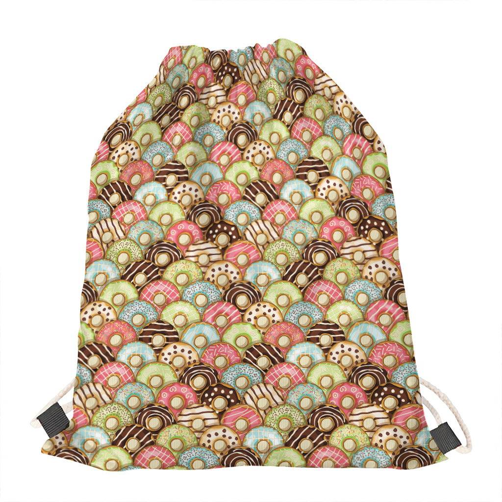 Donuts Pattern Print Drawstring Bag