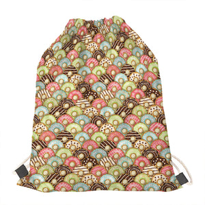 Donuts Pattern Print Drawstring Bag