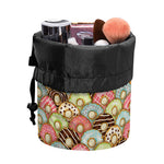 Donuts Pattern Print Drawstring Makeup Bag