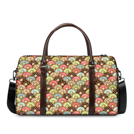 Donuts Pattern Print Duffle Bag