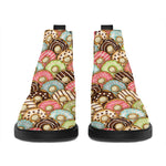 Donuts Pattern Print Flat Ankle Boots