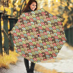 Donuts Pattern Print Foldable Umbrella
