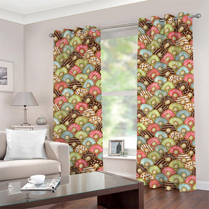 Donuts Pattern Print Grommet Curtains