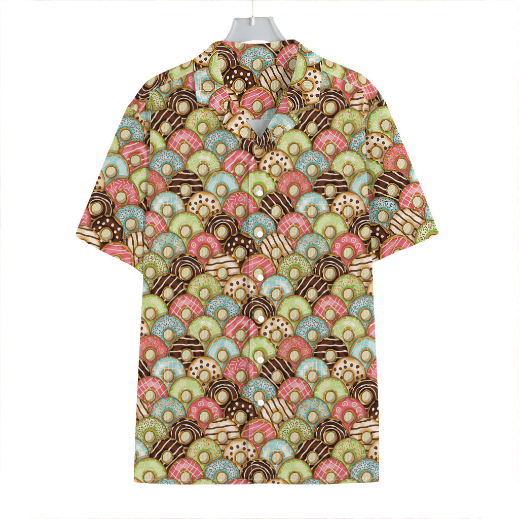 Donuts Pattern Print Hawaiian Shirt