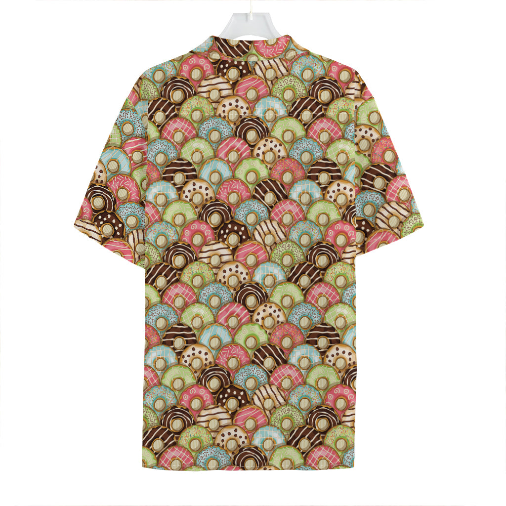 Donuts Pattern Print Hawaiian Shirt