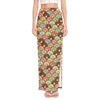 Donuts Pattern Print High Slit Maxi Skirt