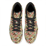 Donuts Pattern Print High Top Leather Sneakers