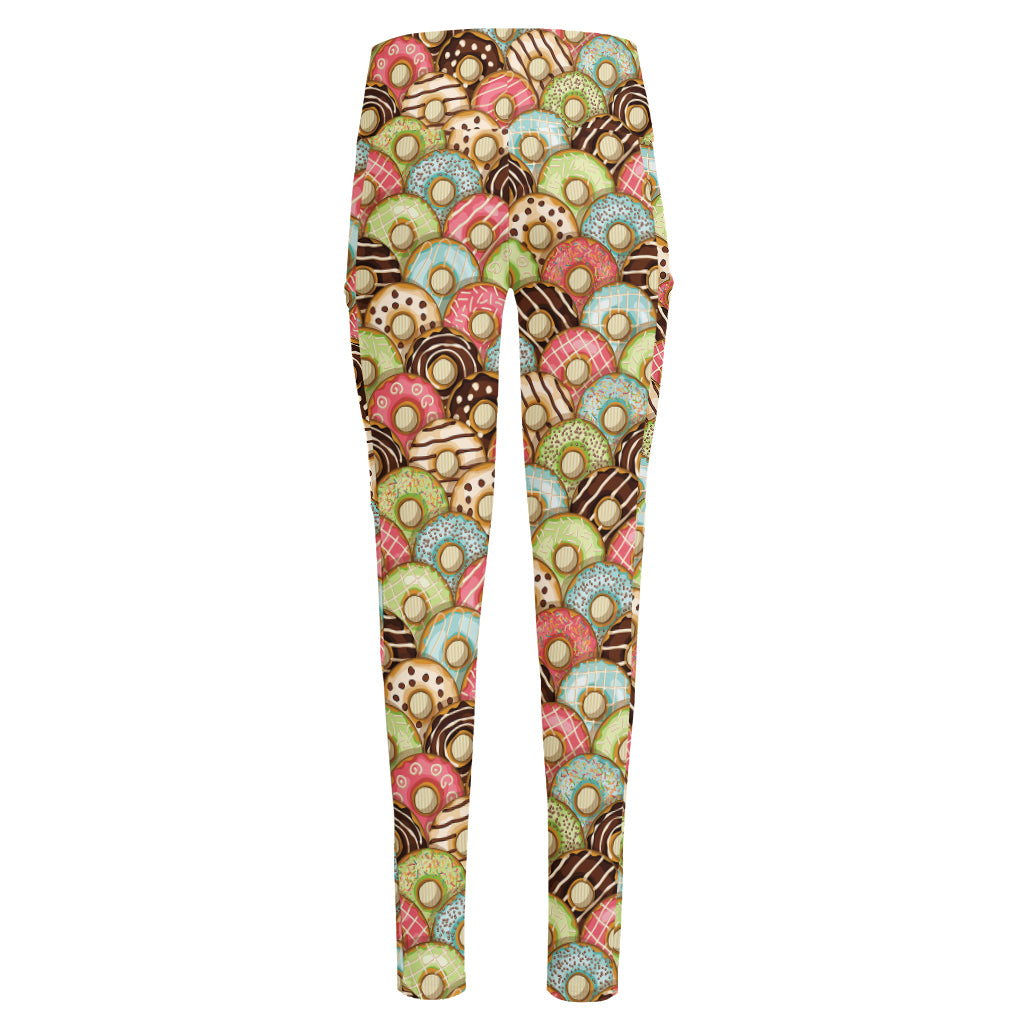 Donuts Pattern Print High-Waisted Pocket Leggings