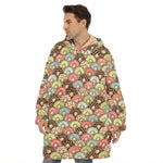 Donuts Pattern Print Hoodie Blanket