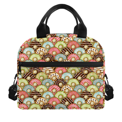 Donuts Pattern Print Insulated Lunch Bag