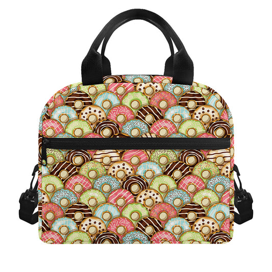 Donuts Pattern Print Insulated Lunch Bag