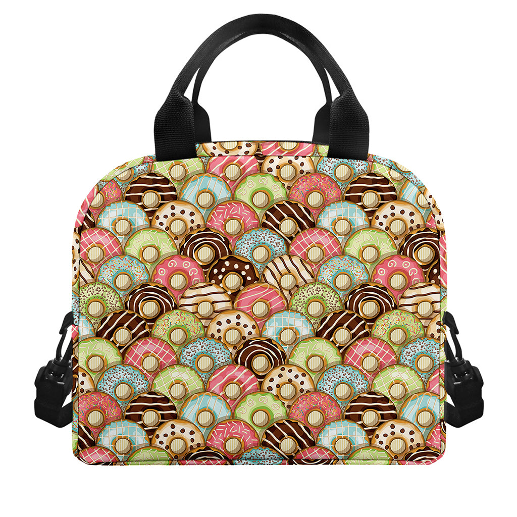 Donuts Pattern Print Insulated Lunch Bag