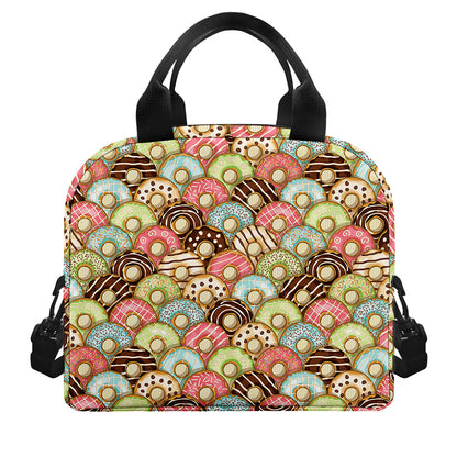 Donuts Pattern Print Insulated Lunch Bag