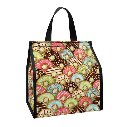 Donuts Pattern Print Insulated Lunch Tote