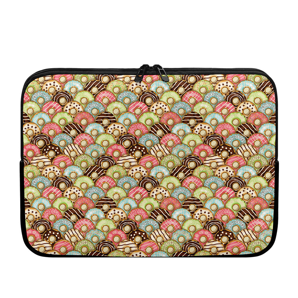 Donuts Pattern Print Laptop Sleeve