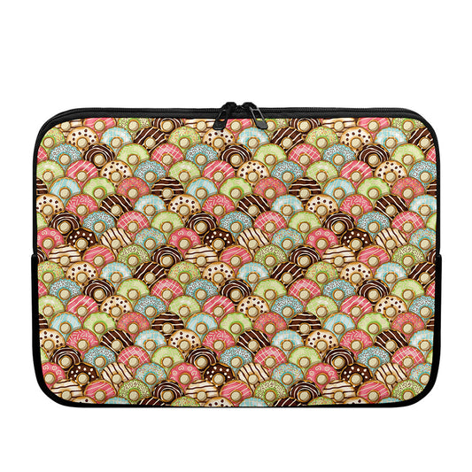 Donuts Pattern Print Laptop Sleeve