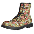 Donuts Pattern Print Lace-Up Boots