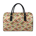 Donuts Pattern Print Leather Duffel Bag