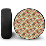 Donuts Pattern Print Leather Spare Tire Cover