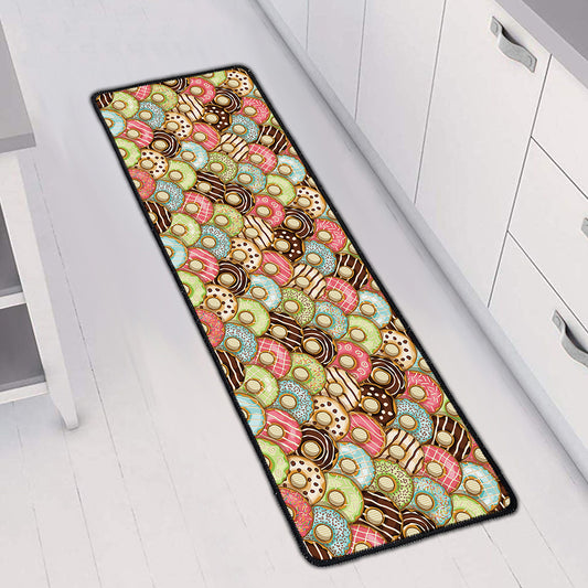 Donuts Pattern Print Long Kitchen Mat
