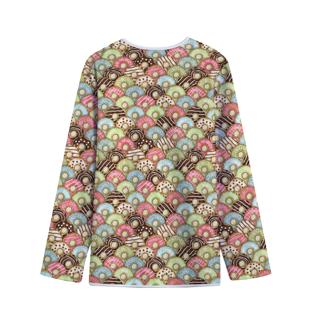 Donuts Pattern Print Long Sleeve Short Coat