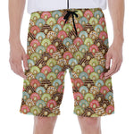 Donuts Pattern Print Men's Beach Shorts