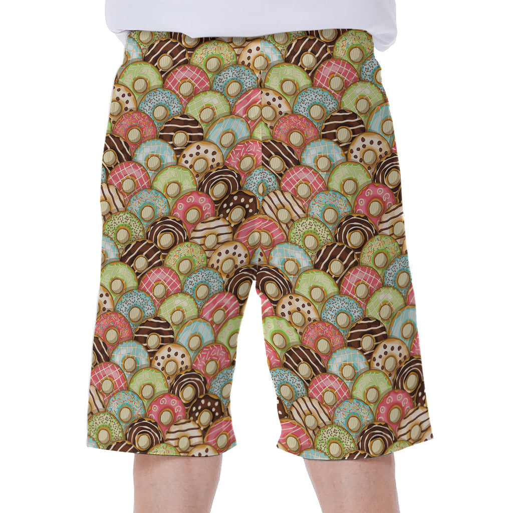 Donuts Pattern Print Men's Beach Shorts