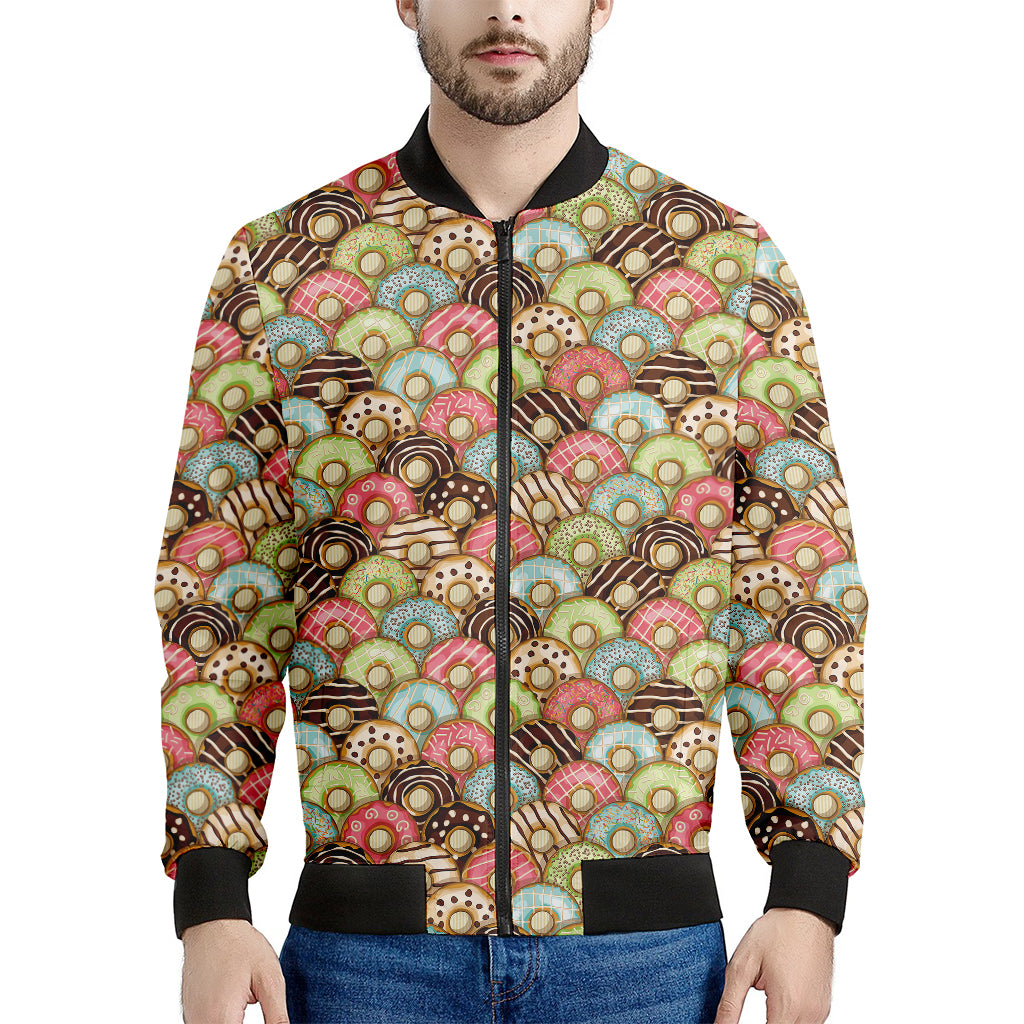 Donuts Pattern Print Men's Bomber Jacket