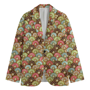 Donuts Pattern Print Men's Cotton Blazer