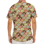 Donuts Pattern Print Men's Deep V-Neck Shirt