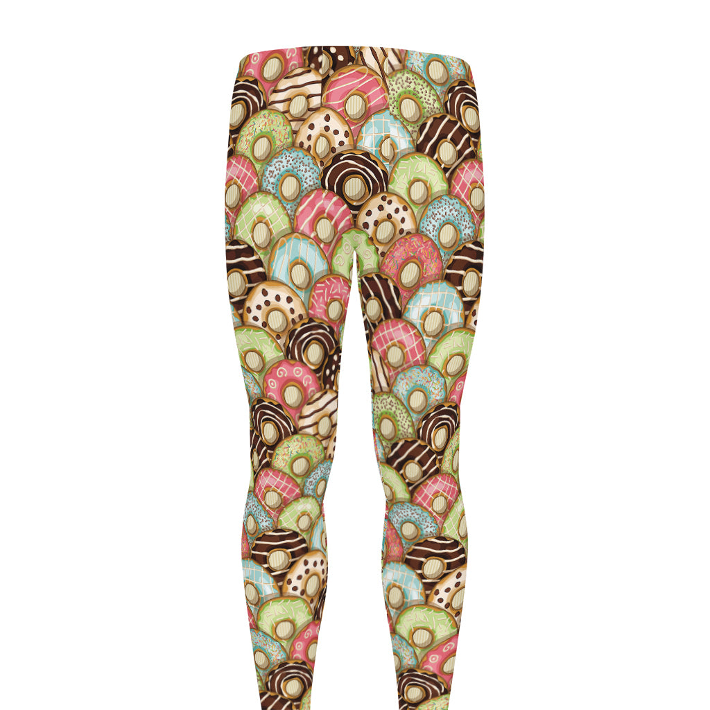 Donuts Pattern Print Men's leggings