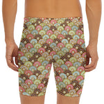 Donuts Pattern Print Men's Long Boxer Briefs