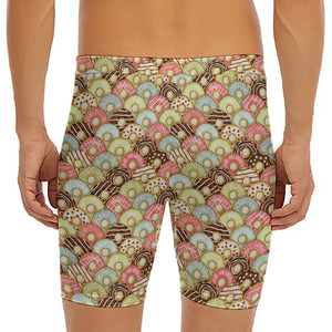 Donuts Pattern Print Men's Long Boxer Briefs