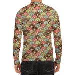 Donuts Pattern Print Men's Long Sleeve Rash Guard