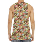 Donuts Pattern Print Men's Muscle Tank Top