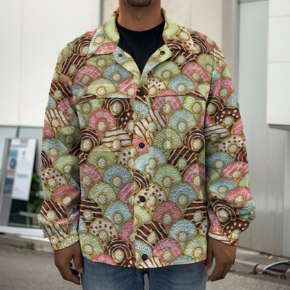 Donuts Pattern Print Men's Shirt Jacket