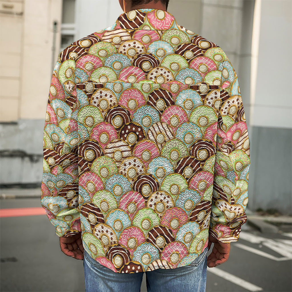 Donuts Pattern Print Men's Shirt Jacket