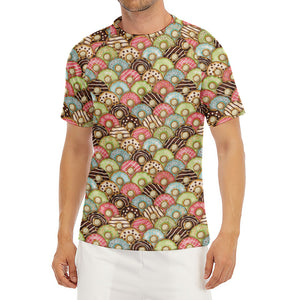 Donuts Pattern Print Men's Short Sleeve Rash Guard