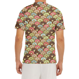 Donuts Pattern Print Men's Short Sleeve Rash Guard