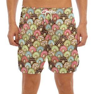 Donuts Pattern Print Men's Split Running Shorts