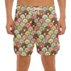 Donuts Pattern Print Men's Split Running Shorts