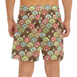 Donuts Pattern Print Men's Split Running Shorts